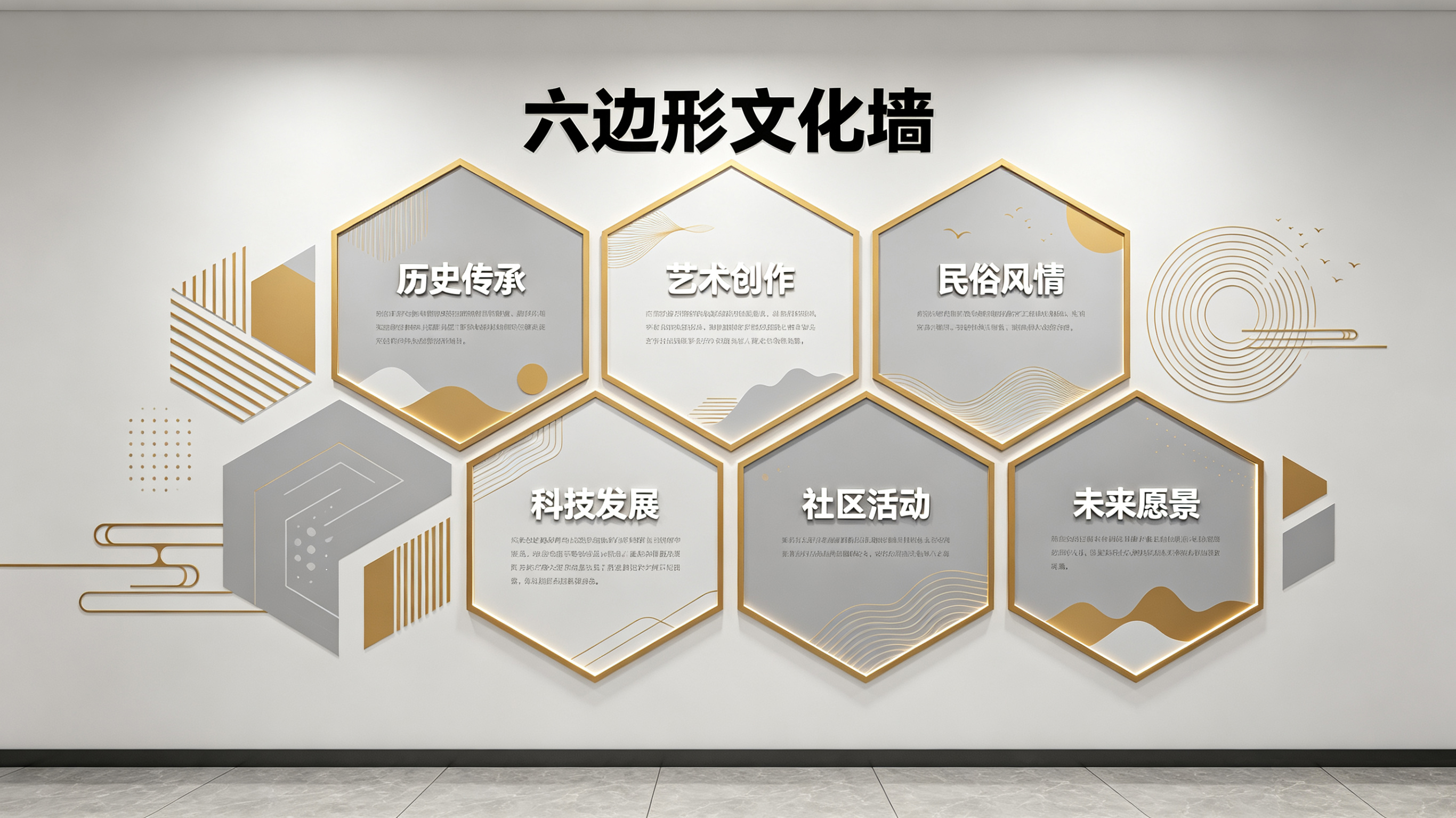桐梓企业文化墙 | 六边形信息美学